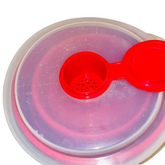 Pampered Chef Microwave Popcorn Maker Bowl Lid 8.25" 1457 Silicone Collapsible - Picture 9 of 10